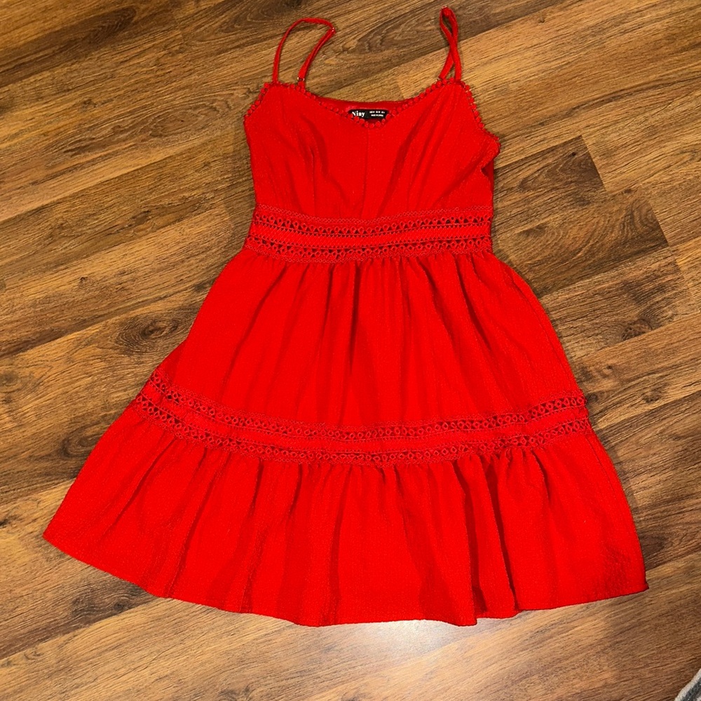 SHEIN Red Sleeveless Dress